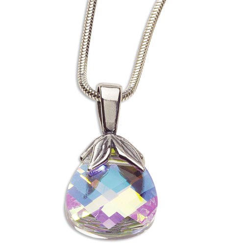 Strieborný náhrdelník s krištáľom Swarovski Briolette Crystal 4930