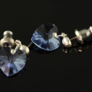 Náušnice v tvare srdca, farba: light sapphire