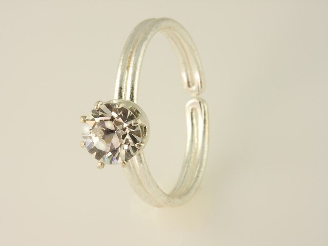 Jednoduchý prsteň s krištáľom, farba: crystal