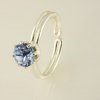 Jednoduchý prsteň s krištáľom, farba: aquamarine