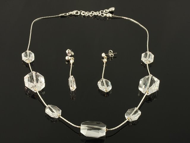 Súprava náušnice a náhrdelník, farba: crystal