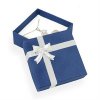 Darčeková krabička na súpravu šperkov - modrá so striebornou mašľou