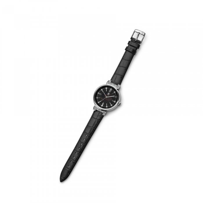 Dámske hodinky s krištáľmi Swarovski Oliver Weber Vienna Steel Black 65043-BLA