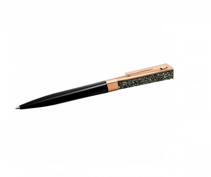 Swarovski pero STELLAR PEN BLACK, ROSE GOLD  - guľôčkové pero čierne 5135985