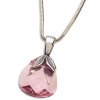 Strieborný náhrdelník s krištáľom Swarovski Briolette Pink 4931