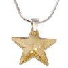 Strieborný náhrdelník s krištáľom Swarovski Star Golden Shadow 4965
