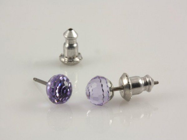 Malé guľaté náušnice; farba: violet