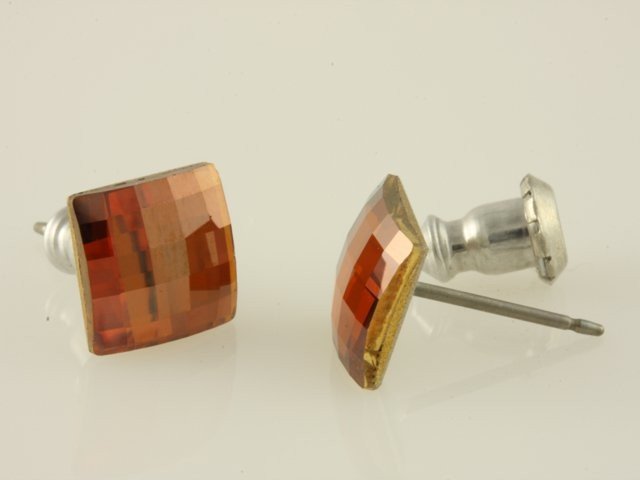 Náušnice v tvare štvorca, farba: copper