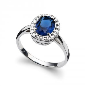 Prsteň s krištáľmi Swarovski Oliver Weber Pure Sapphire 63211