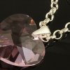 Hrubá retiazka s príveskom veľkého srdca Swarovski Elements, farba: rosaline