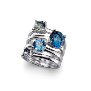 Prsteň s krištáľmi Swarovski Oliver Weber Duo Blue 41122-BLU