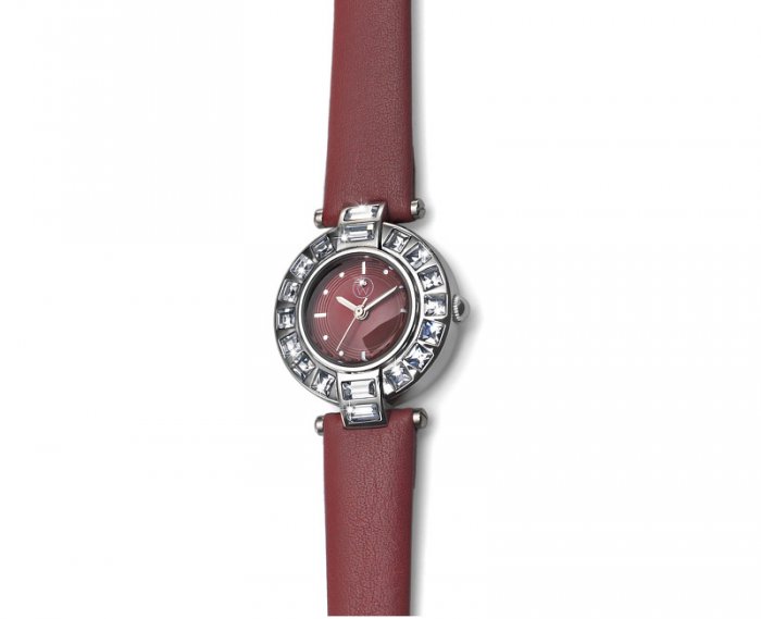 Dámske hodinky s krištáľmi Swarovski Oliver Weber Riga Steel Red 65039-RED