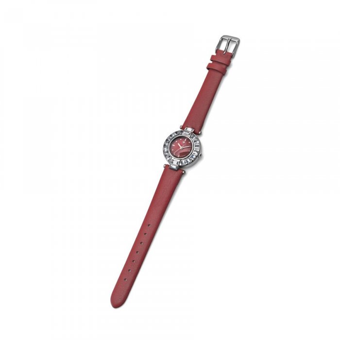 Dámske hodinky s krištáľmi Swarovski Oliver Weber Riga Steel Red 65039-RED