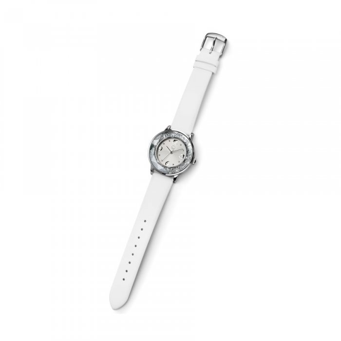 Dámske hodinky s krištáľmi Swarovski Oliver Weber Dubai Steel White 65041-001