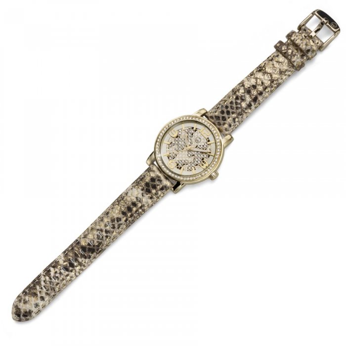Dámske hodinky s krištáľmi Swarovski Oliver Weber Vigo Leopard Gold 65044-GOL