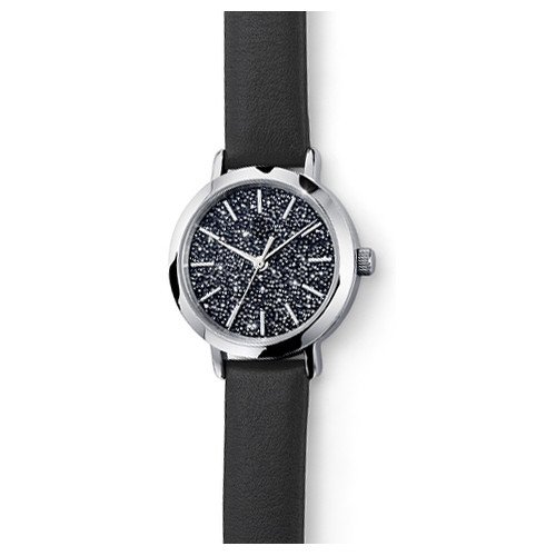 Dámske hodinky s krištáľmi Swarovski Oliver Weber Turku Fabric Black 65048-BLA