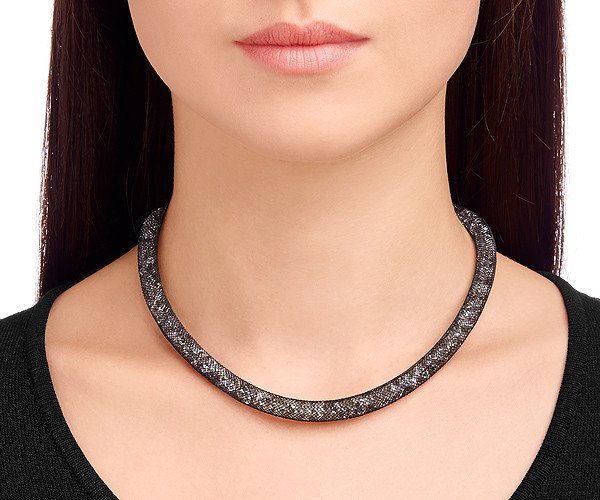 Swarovski náhrdelník STARDUST BLACK  - nylon, číre kryštály 5127502
