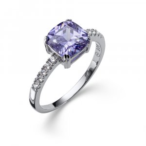 Strieborný prsteň s krištáľmi Swarovski Oliver Weber Baia violet
