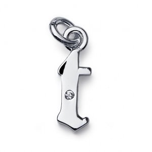 Strieborný prívesok s krištáľmi Swarovski Oliver Weber Fondly "T"