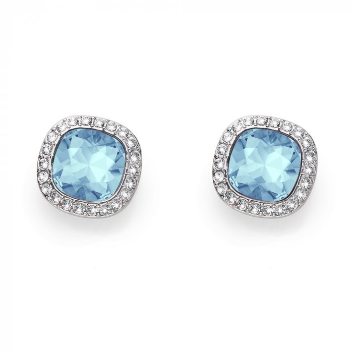 Náušnice s krištáľmi Swarovski Oliver Weber Secret aqua