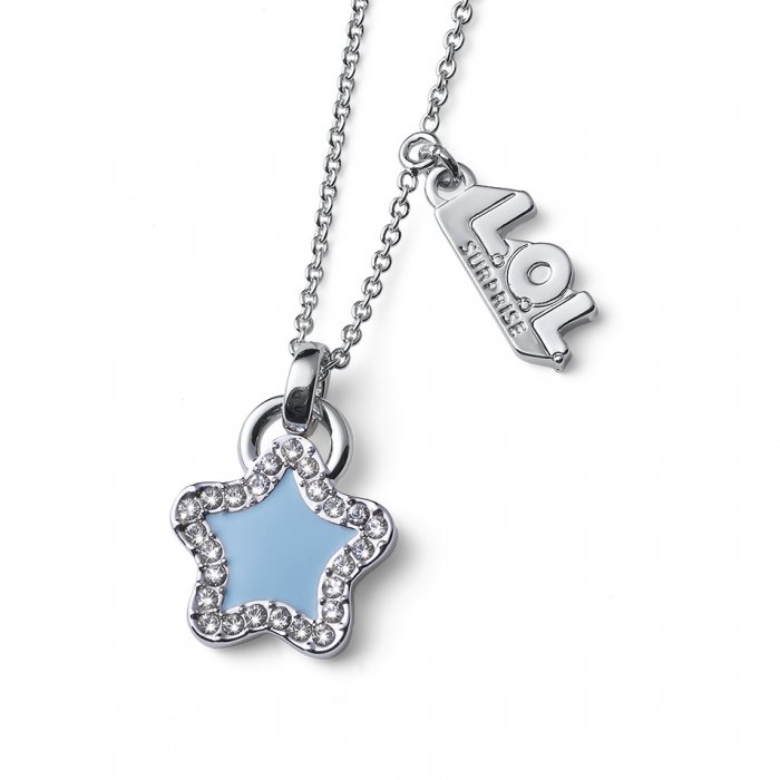 Detský náhrdelník L.O.L Surprise Star so Swarovski krištáľmi L1003BLU