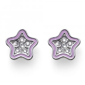 Detské náušnice L.O.L Surprise Star rose so Swarovski krištáľmi L2002PIN