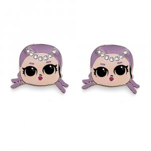 Detské náušnice L.O.L Surprise Merbaby Pin RG so Swarovski krištáľmi L2011MER