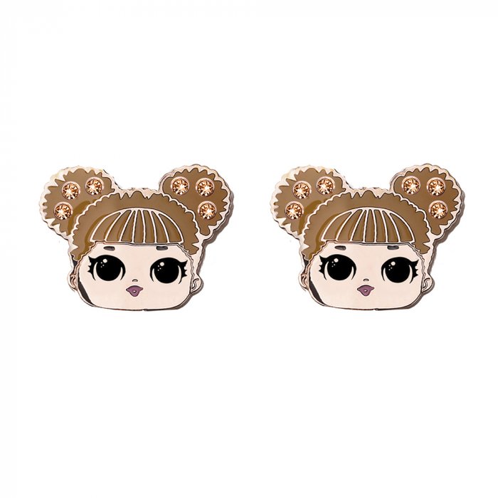 Detské náušnice L.O.L Surprise  Queenbee Pin RG so Swarovski krištáľmi L2011QUE