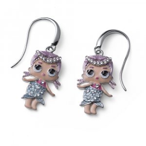 Detské náušnice L.O.L Surprise Merbaby deluxe RH so Swarovski krištáľmi L2013MER
