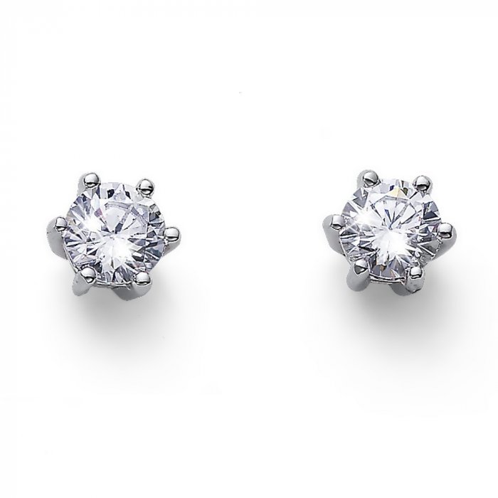 Strieborné náušnice s krištáľmi Swarovski Oliver Weber Brilliance M CZ WHI