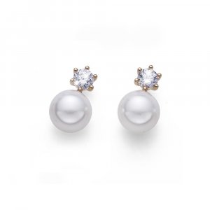 Náušnice s krištáľmi Swarovski Oliver Weber Focus GP CZ white pearl