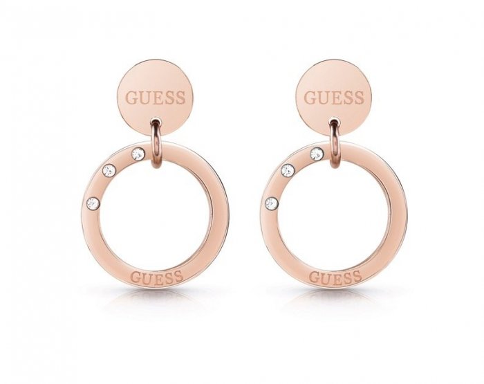 Náušnice Guess Eternal Circles rose gold
