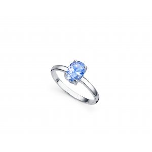 Strieborný prsteň so zirkónom Oliver Weber Smooth blue